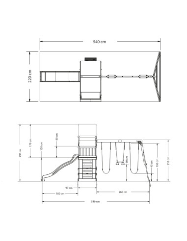 Открытие на заднем дворе Belmont Деревянная игровая площадка 6-в-1