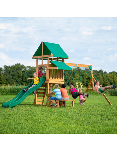 BACKYARD DISCOVERY Belmont Wooden Playground 6-in-1