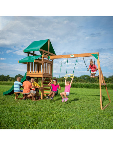 BACKYARD DISCOVERY Belmont Wooden Playground 6-in-1