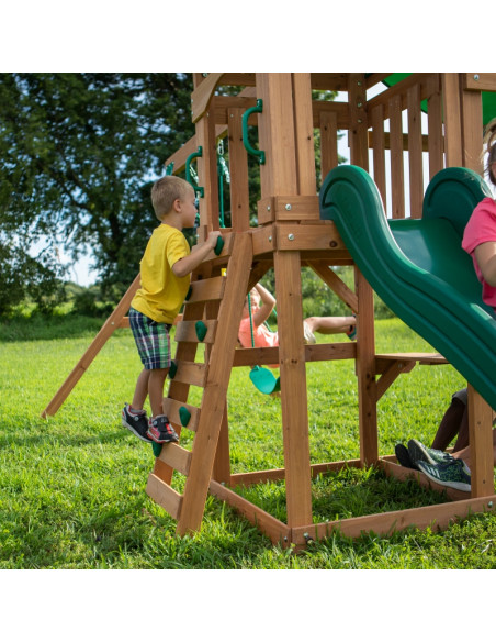 Открытие на заднем дворе Belmont Деревянная игровая площадка 6-в-1