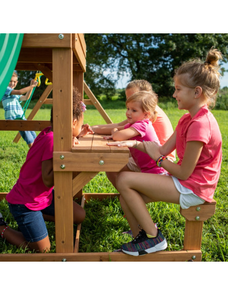 Открытие на заднем дворе Belmont Деревянная игровая площадка 6-в-1