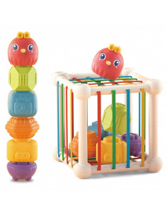 WOOPIE BABY Flexible Sensory Cube Sorter for Children Animals + Rattle 7 pcs.