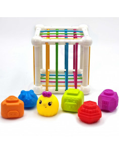 WOOPIE BABY Flexible Sensory Cube Sorter for Children Animals + Rattle 7 pcs. 2