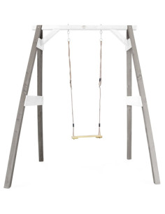 AXI medinės sūpynės su sėdyne, pilkos spalvos, žaidimų aikštelė