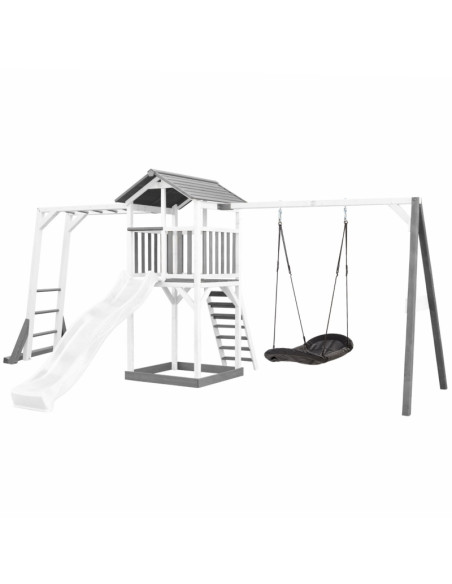 AXI Plac Zabaw Drewniany Wieża z Huśtawką Drabinki Wspinaczkowe Zjeżdżalnia XXL