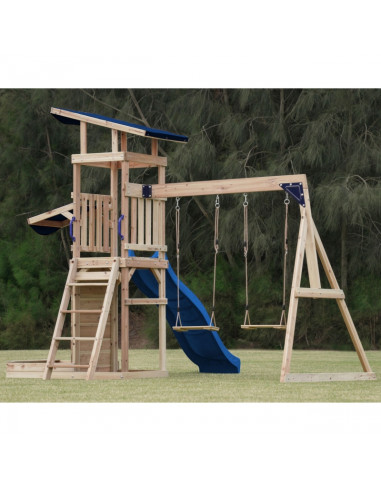 AXI Wooden Large Playground Swings Slide Tower + Sandbox