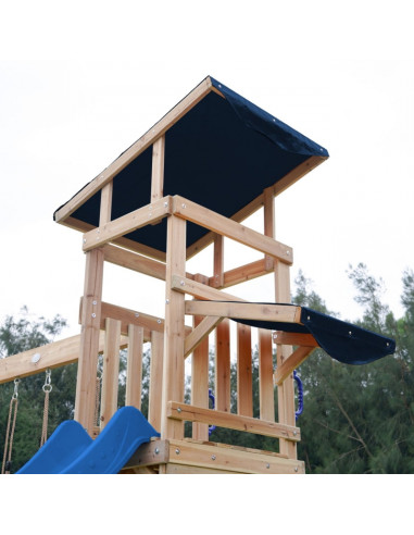 AXI Wooden Large Playground Swings Slide Tower + Sandbox