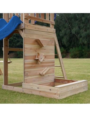 AXI Wooden Large Playground Swings Slide Tower + Sandbox