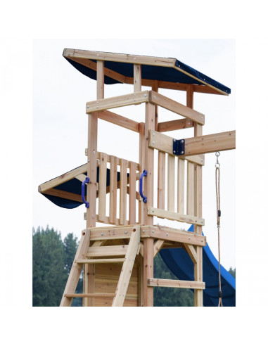 AXI Wooden Large Playground Swings Slide Tower + Sandbox