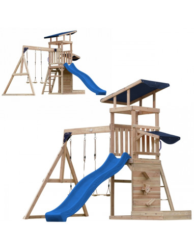 AXI Wooden Large Playground Swings Slide Tower + Sandbox