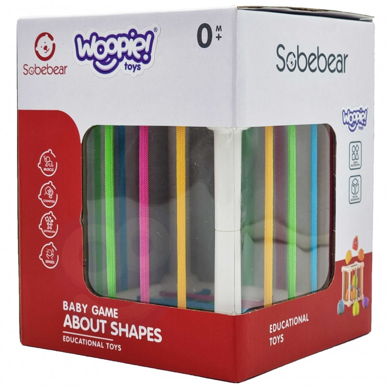 WOOPIE BABY Гибкий сенсорный куб Baby Animal Sorter + погремушка 7 эл.