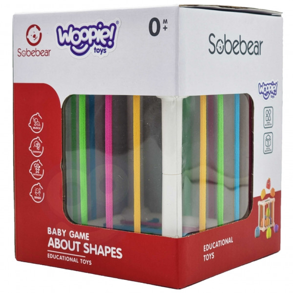 WOOPIE BABY Flexible Sensory Cube Sorter for Children Animals + Rattle 7 el.