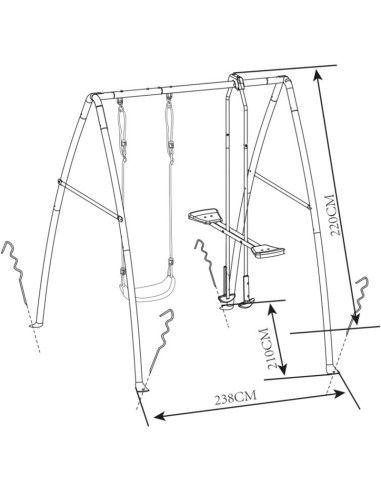 AXI sodo sūpynės su metaliniu rėmu vaikams