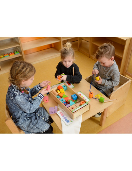 MASTERKIDZ Большая деревянная проволокошвейная машинка для плетения кружев Монтессори