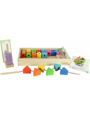 MASTERKIDZ Large Wooden Montessori Lace Threader