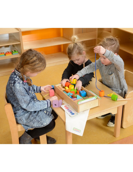 MASTERKIDZ Большая деревянная проволокошвейная машинка для плетения кружев Монтессори