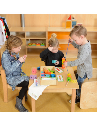 MASTERKIDZ Большая деревянная проволокошвейная машинка для плетения кружев Монтессори