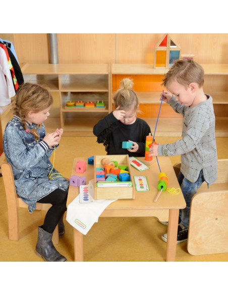 MASTERKIDZ Duża Drewniana Nawlekanka Sznurowanka Montessori