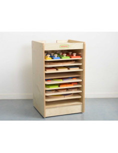 MASTERKIDZ Шкаф для хранения развивающих досок и игр 10 предметов на колесиках 2