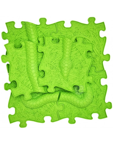 WOOPIE Sensory Mat Orthopedic Puzzle Snake Green 6 pcs.