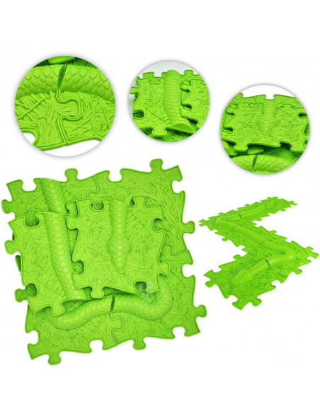 WOOPIE Сенсорный коврик ортопедический пазл Змея Зеленый 6 шт.