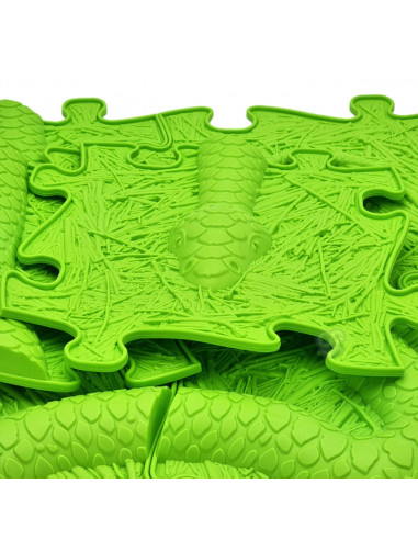 WOOPIE Sensory Mat Orthopedic Puzzle Snake Green 6 pcs.
