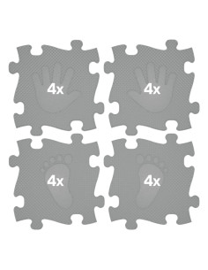 WOOPIE Mata Sensoryczna Ortopedyczna Puzzle Ręce i Nogi 16 el. - Kolor Szary