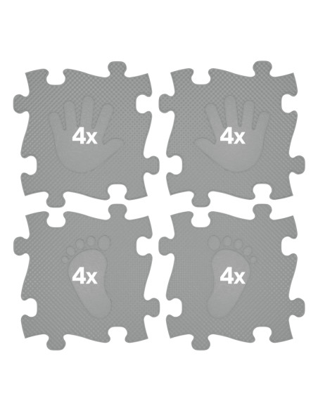 WOOPIE Mata Sensoryczna Ortopedyczna Puzzle Ręce i Nogi 16 el. - Kolor Szary