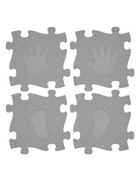 Сенсорный коврик-головоломка WOOPIE "Руки и ноги", 16 деталей, серый