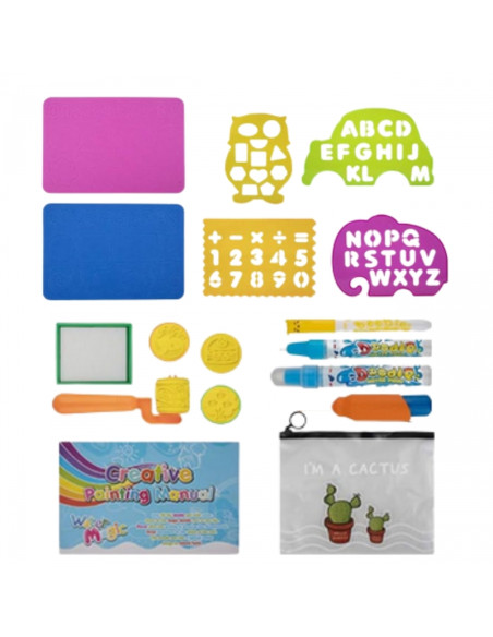 WOOPIE 2-в-1 коврик для рисования акварелью XXL, двусторонний, животные