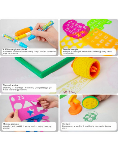 WOOPIE 2-in-1 Water Painting Mat XXL Double-Sided Animals