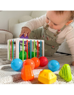 WOOPIE BABY Lankstus sensorinis kubas Baby Sorter Spalvotos formos 13 el. 2