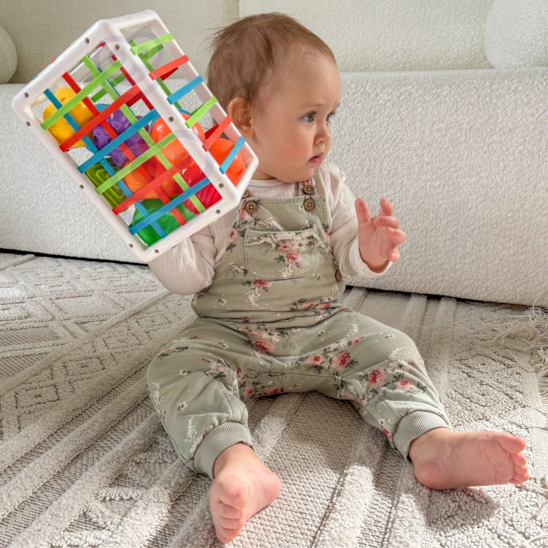 WOOPIE BABY Lankstus sensorinis kubas Baby Sorter Spalvotos formos 13 el.