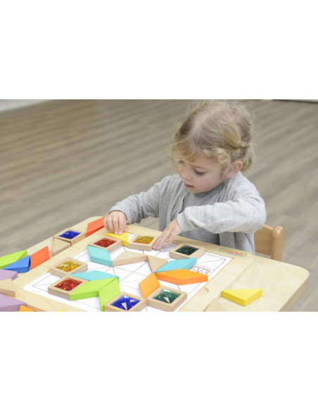 MASTERKIDZ Montessori tangramų spalvų ir formų mokymosi mozaikinė dėlionė