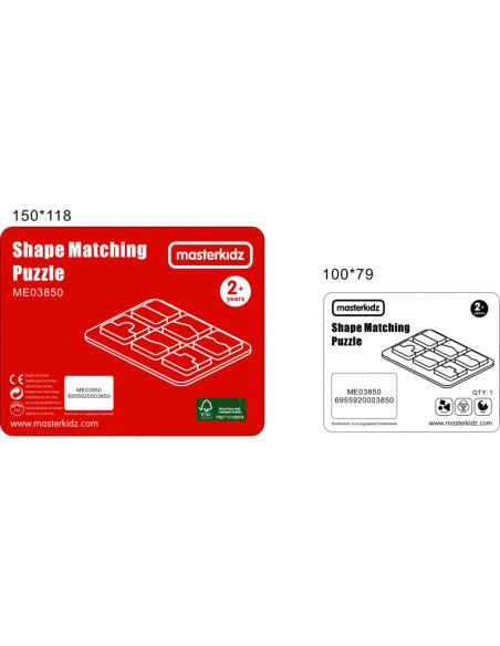MASTERKIDZ edukacinė lenta su atitinkančiomis formomis ir spalvomis