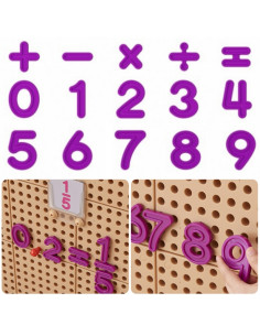 MASTERKIDZ Zestaw Cyferek i Znaków do Nauki Liczenia i Matematyki do Paneli Ściennych STEM 82 el.