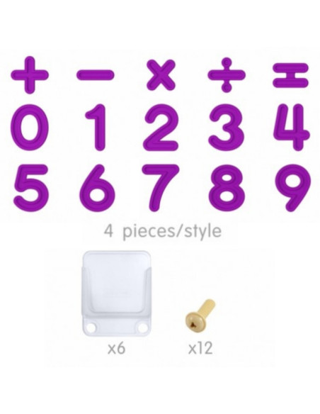 MASTERKIDZ Zestaw Cyferek i Znaków do Nauki Liczenia i Matematyki do Paneli Ściennych STEM 82 el.