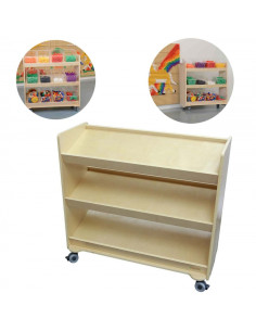 Полка на колесах MASTERKIDZ - 3 полки для аксессуаров STEM-доски, 800 В x 800 Д