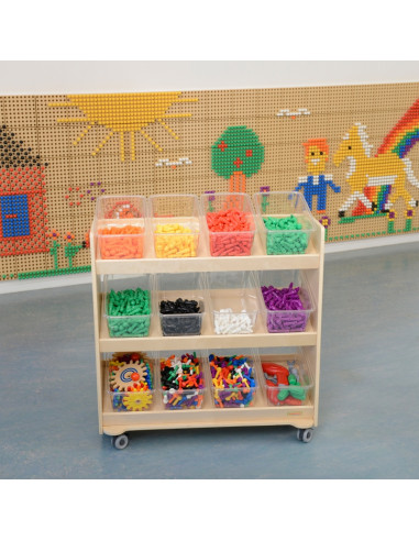 MASTERKIDZ lentyna ant ratukų – 3 lentynos STEM lentos priedams, 800A x 800I