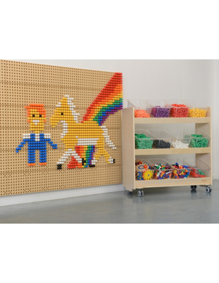 Полка на колесах MASTERKIDZ - 3 полки для аксессуаров STEM-доски, 800 В x 800 Д