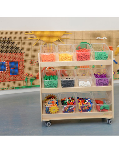 MASTERKIDZ Regał na Kółka - 3 Półki Na Akcesoria Do Tablicy STEM 800H x 800L