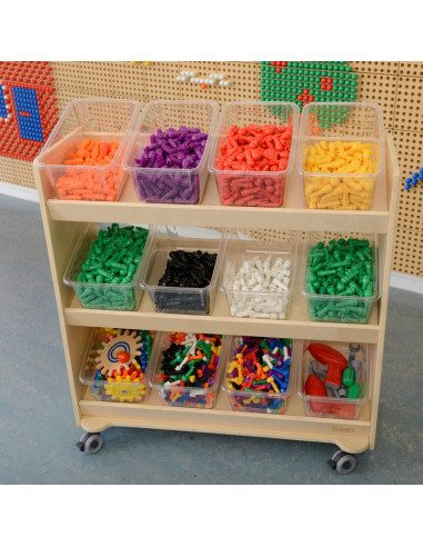 MASTERKIDZ Regał na Kółka - 3 Półki Na Akcesoria Do Tablicy STEM 800H x 800L