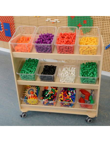 Полка на колесах MASTERKIDZ - 3 полки для аксессуаров STEM-доски, 800 В x 800 Д