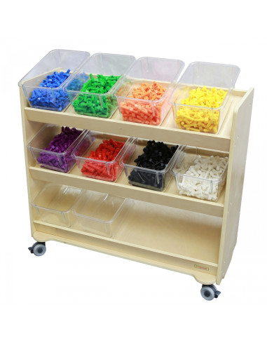 MASTERKIDZ Regał na Kółka - 3 Półki Na Akcesoria Do Tablicy STEM 800H x 800L