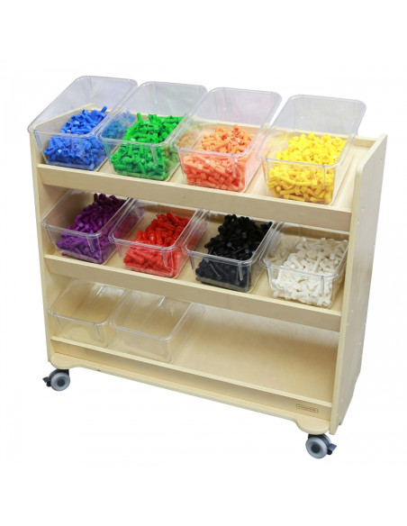 Полка на колесах MASTERKIDZ - 3 полки для аксессуаров STEM-доски, 800 В x 800 Д