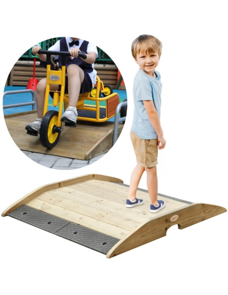 CLASSIC WORLD EDU medinis rampos tiltas, privažiavimas plento dviračių taku