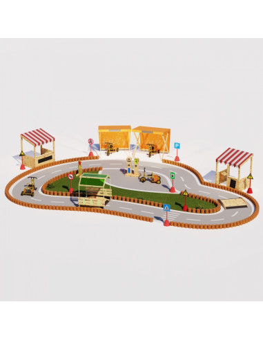 CLASSIC WORLD EDU Wooden Ramp Bridge Access Road Bike Track