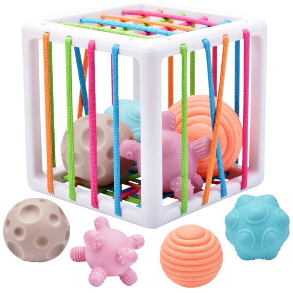 WOOPIE BABY Flexible Sensory Cube Baby Sorter Crazy Shapes 5 el.