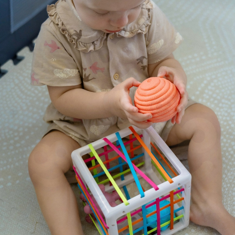 WOOPIE BABY Flexible Sensory Cube Baby Sorter Crazy Shapes 5 el.