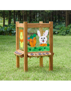 MASTERKIDZ 4 pusių permatoma akrilinė dažoma lenta + puodeliai